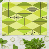 Atomzeitkunde Diamanten Chartreuse Geschirrtuch (Gefaltet)