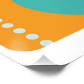 Atomzeitmitte Abstrakt Aquamarin, Aqua, Orange Poster (Ecke)