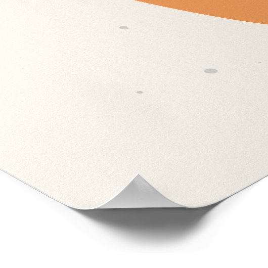 Atomzeitmitte Abstraktes Aquamarines Orangengelb Poster (Ecke)