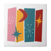 Atomzeitmitte Rechtecke Boomerang Sternexplosion M Fliese (Vorderseite)