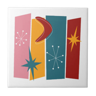 Atomzeitmitte Rechtecke Boomerang Sternexplosion M Fliese