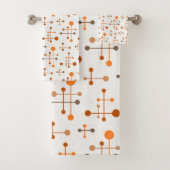 Atomzeitmuster 36 Orange, braun Badhandtuch Set (Insitu)