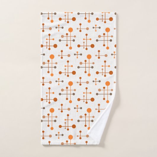 Atomzeitmuster 36 Orange, braun Badhandtuch Set (Handtuch)