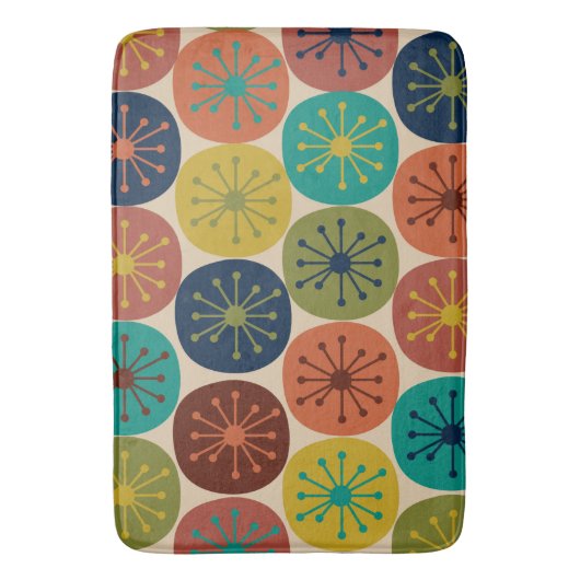 Atomzeitpunkte Mitte des Jahrhunderts Retro-Muster Badematte (Vorderseite Vertikal)