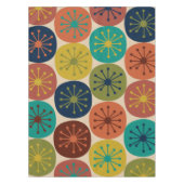 Atomzeitpunkte Mitte des Jahrhunderts Retro-Muster Tischdecke (Vorderseite)