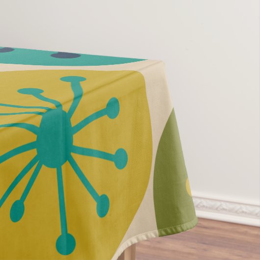 Atomzeitpunkte Mitte des Jahrhunderts Retro-Muster Tischdecke (Beispiel)