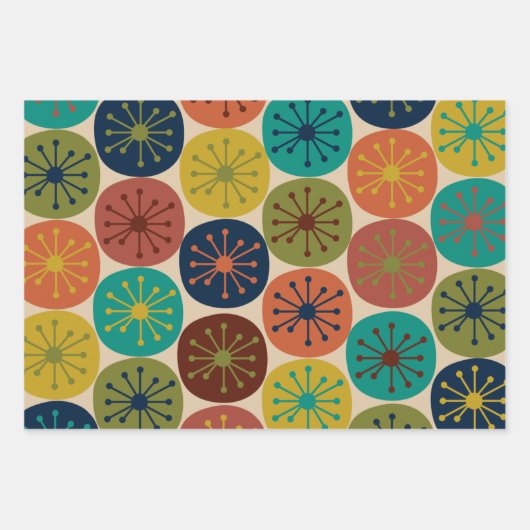 Atomzeitpunkte Mittelalter Modernes Muster Geschenkpapier Set (Vorderseite 3)