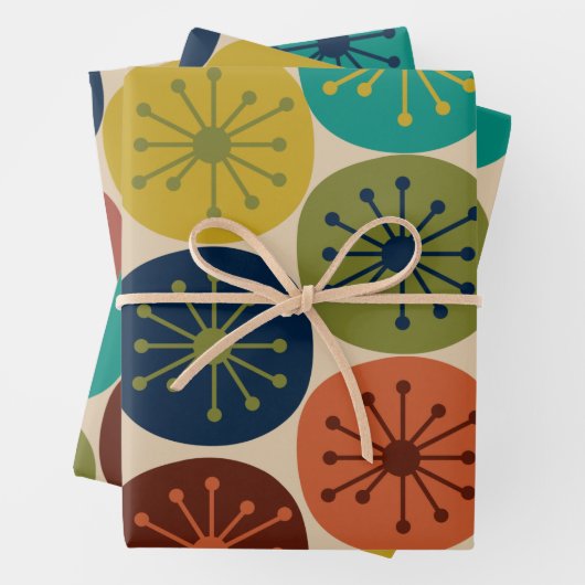 Atomzeitpunkte Mittelalter Modernes Muster Geschenkpapier Set (Beispiel)