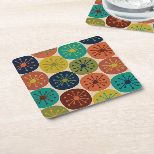 Atomzeitpunkte Mittelalter Modernes Muster Rechteckiger Pappuntersetzer (angewinkelt)