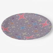 Atomzeitstars des mittleren Jahrhunderts Pappteller (Schrägansicht)