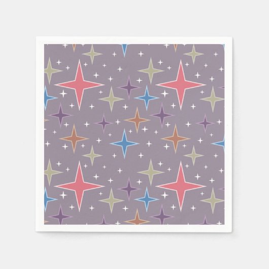 Atomzeitstars des mittleren Jahrhunderts Serviette (Vorderseite)