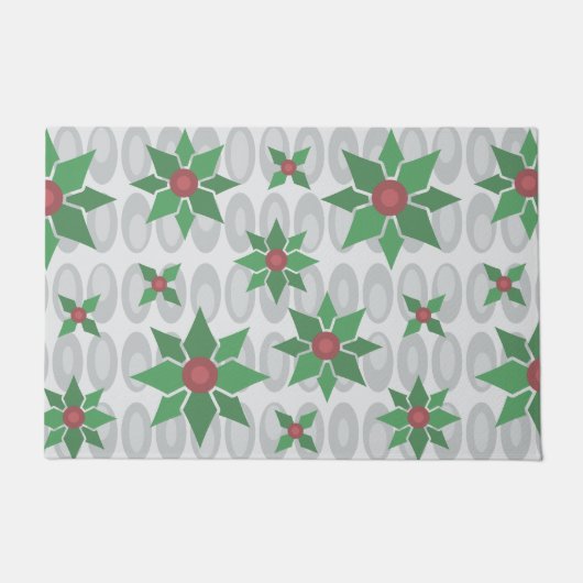 Atomzeitweilig Weihnachten Holly Silver Fußmatte (Vorderseite)