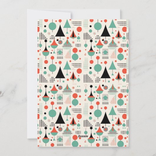 Atomzentrum Mitte Jahrhundert Moderne Weihnachten (Rückseite)