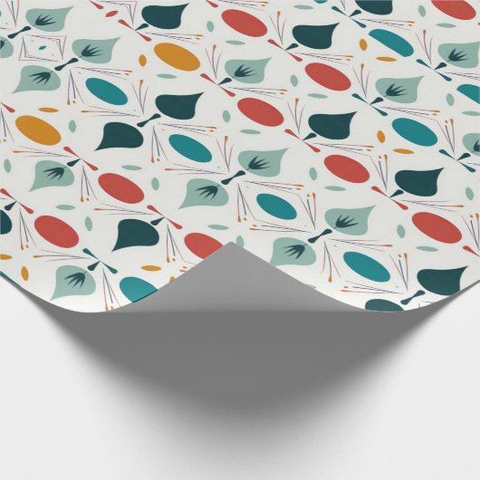 Atomzentrum Mitte Jahrhundert Moderne Weihnachten Geschenkpapier (Ecke)