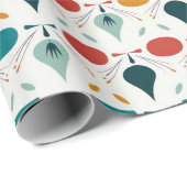 Atomzentrum Mitte Jahrhundert Moderne Weihnachten Geschenkpapier (Rolleneckpunkt)