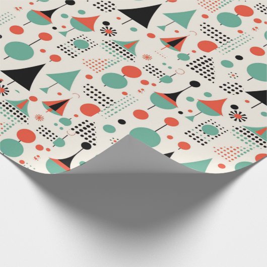 Atomzentrum Mitte Jahrhundert Moderne Weihnachten Geschenkpapier (Ecke)