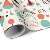 Atomzentrum Mitte Jahrhundert Moderne Weihnachten Geschenkpapier (Rolleneckpunkt)