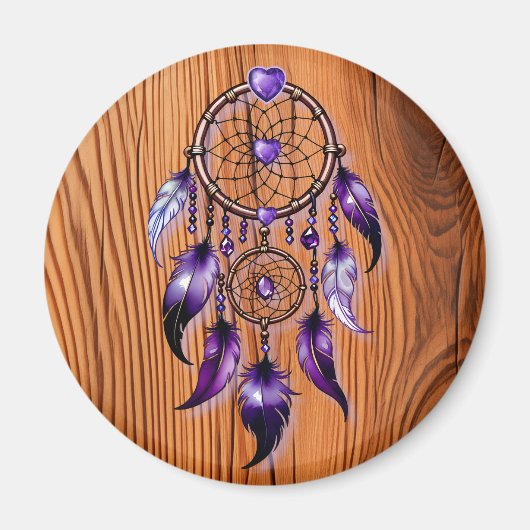 Atrapasueños corazón de Amatista Magnet (Vorne)