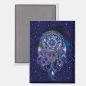 Atrapasueños en noche estrellada magnet (Vorderseite/Rückseite)