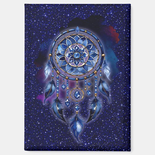 Atrapasueños en noche estrellada magnet (Vorderseite)