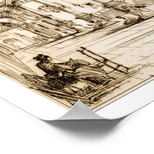 Atrium eines Palastes, in Genes, von "Art and Inst Poster (Ecke)