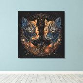 Atrologische Katzen Leinwanddruck (Insitu (Holzboden))