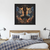 Atrologische Katzen Leinwanddruck (Insitu (Schlafzimmer))