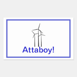 Atta Boy Wind Turbine Rechteckiger Aufkleber