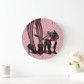 Attachée à mon Bouledogue Français Große Wanduhr (Zuhause)