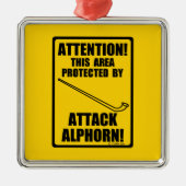 Attack Alphorn Silbernes Ornament (Vorne)