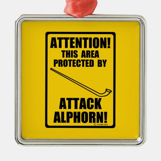 Attack Alphorn Silbernes Ornament (Vorne)
