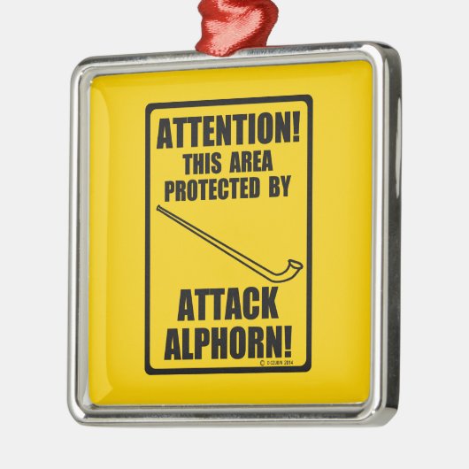 Attack Alphorn Silbernes Ornament (Links)