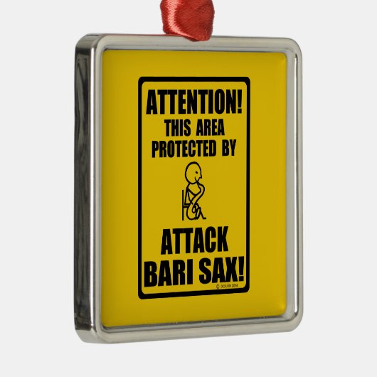 Attack Bari Sax Silbernes Ornament (Rechts)