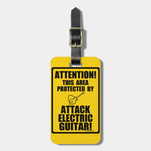 Attack Electric Guitar Gepäckanhänger (Vorderseite vertikal)