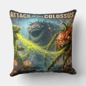 Attack of the Colossus retro monster movie throw c Kissen (Rückseite)