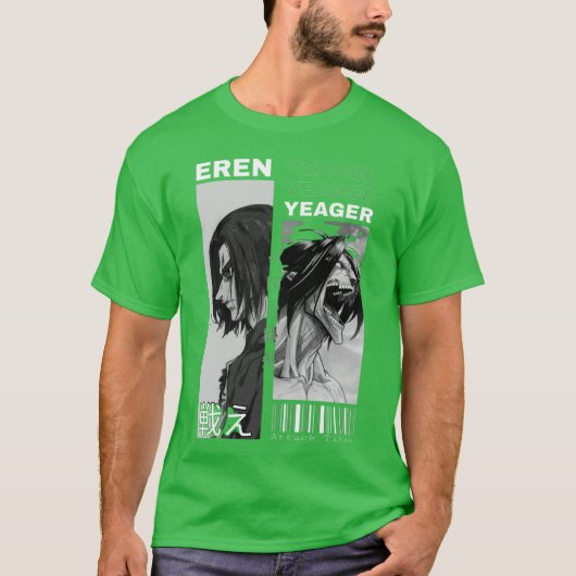 Attack on Titan Eren Yeager beide Formen T-Shirt (Vorderseite)