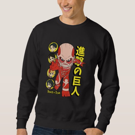 Attack on Titan Staffel 3 Riesige & Hauptfigur Sweatshirt (Vorderseite)