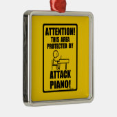 Attack Piano Silbernes Ornament (Rechts)