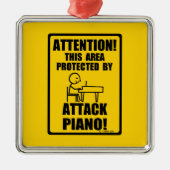 Attack Piano Silbernes Ornament (Vorne)