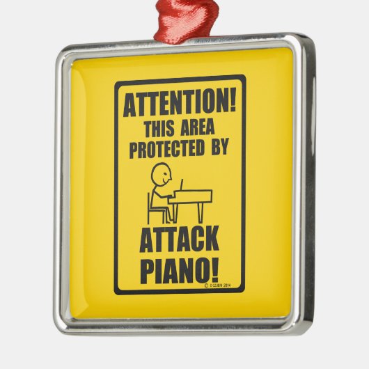 Attack Piano Silbernes Ornament (Links)