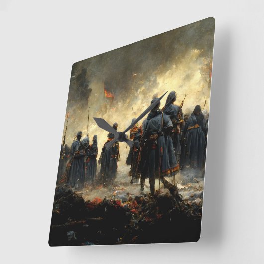 Attack the place quadratische wanduhr (Winkel)