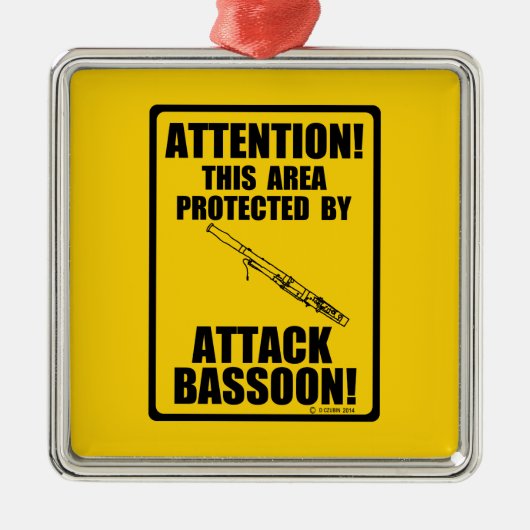 Attacken-Bassoon Silbernes Ornament (Vorne)
