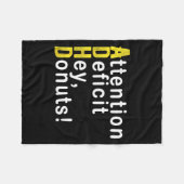 Attention Deficit Hey Donuts Funny Gift Tee Adhd M Fleecedecke (Vorderseite (Horizontal))