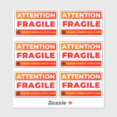 Attention Fragile Shipping Stickers (Vinyl Labels) Aufkleber (Blatt)