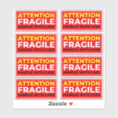 Attention Fragile Stickers (Handle with Care) Aufkleber (Blatt)