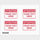 Attention Sign, template, Rechteckiger Aufkleber (Blatt)