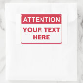 Attention Sign, template, Rechteckiger Aufkleber (Tasche)