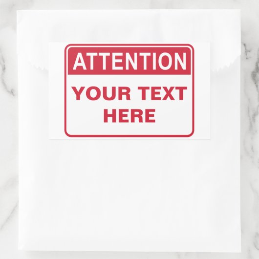 Attention Sign, template, Rechteckiger Aufkleber (Tasche)