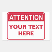 Attention Sign, template, Rechteckiger Aufkleber (Vorderseite)