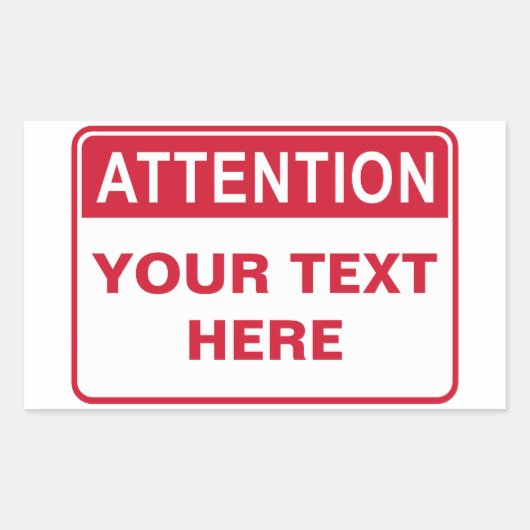 Attention Sign, template, Rechteckiger Aufkleber (Vorderseite)